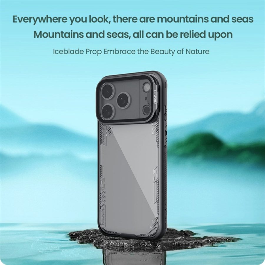 6601180775A-6 NILLKIN Iceblade CamProp For iPhone 17 Pro Case Clear Lens Lid Kickstand PC - TPU Phone Cover