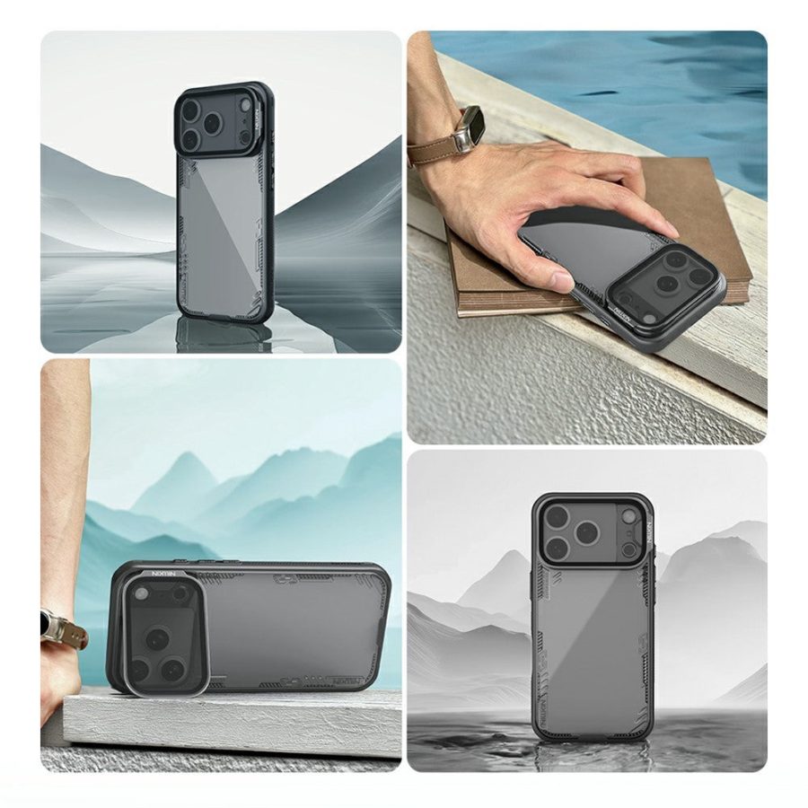 6601180775A-8 NILLKIN Iceblade CamProp For iPhone 17 Pro Case Clear Lens Lid Kickstand PC - TPU Phone Cover