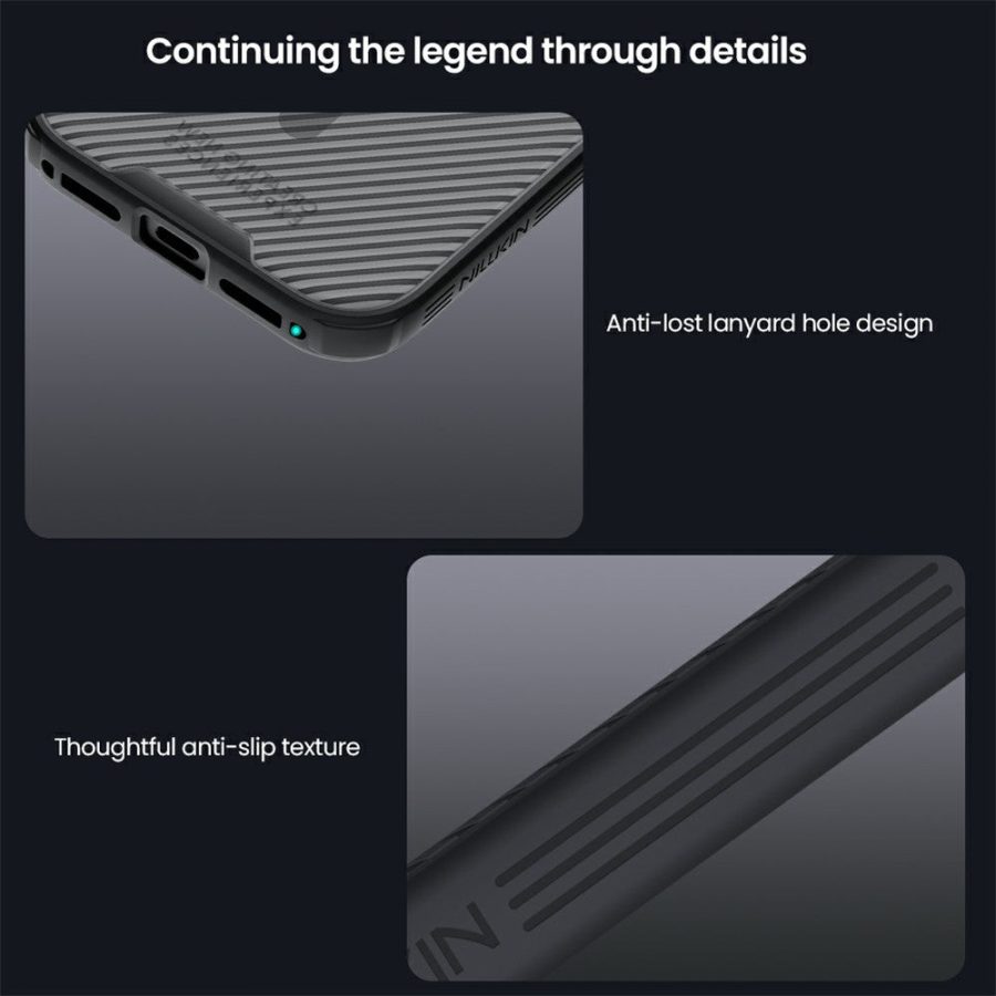 6601180787A-15 NILLKIN Camshield Pro Magnetic Series For iPhone 17 Pro Case TPU - PC Clear Black Phone Cover with Camera Slider