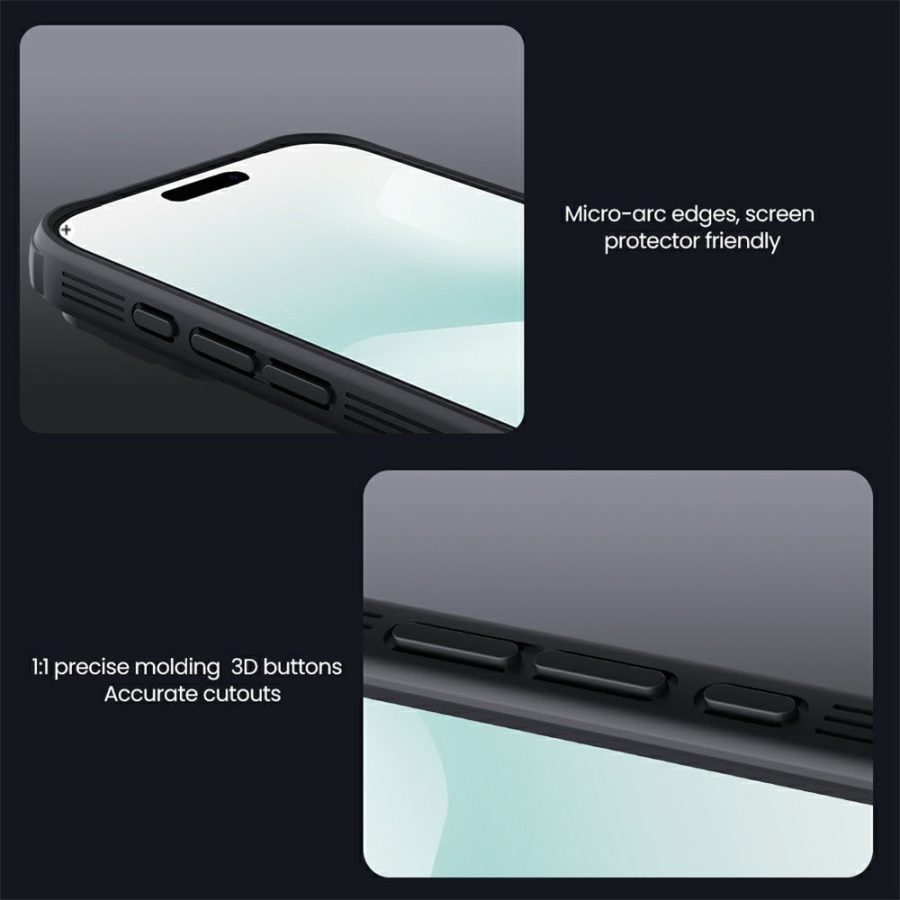 6601180787A-16 NILLKIN Camshield Pro Magnetic Series For iPhone 17 Pro Case TPU - PC Clear Black Phone Cover with Camera Slider