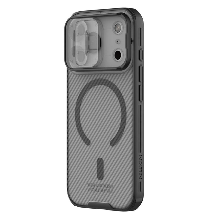 6601180787A-2 NILLKIN Camshield Pro Magnetic Series For iPhone 17 Pro Case TPU - PC Clear Black Phone Cover with Camera Slider
