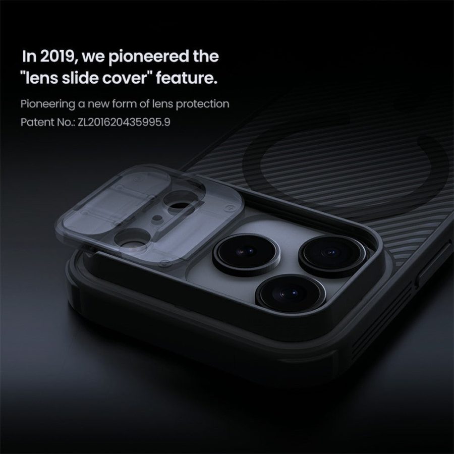 6601180787A-7 NILLKIN Camshield Pro Magnetic Series For iPhone 17 Pro Case TPU - PC Clear Black Phone Cover with Camera Slider