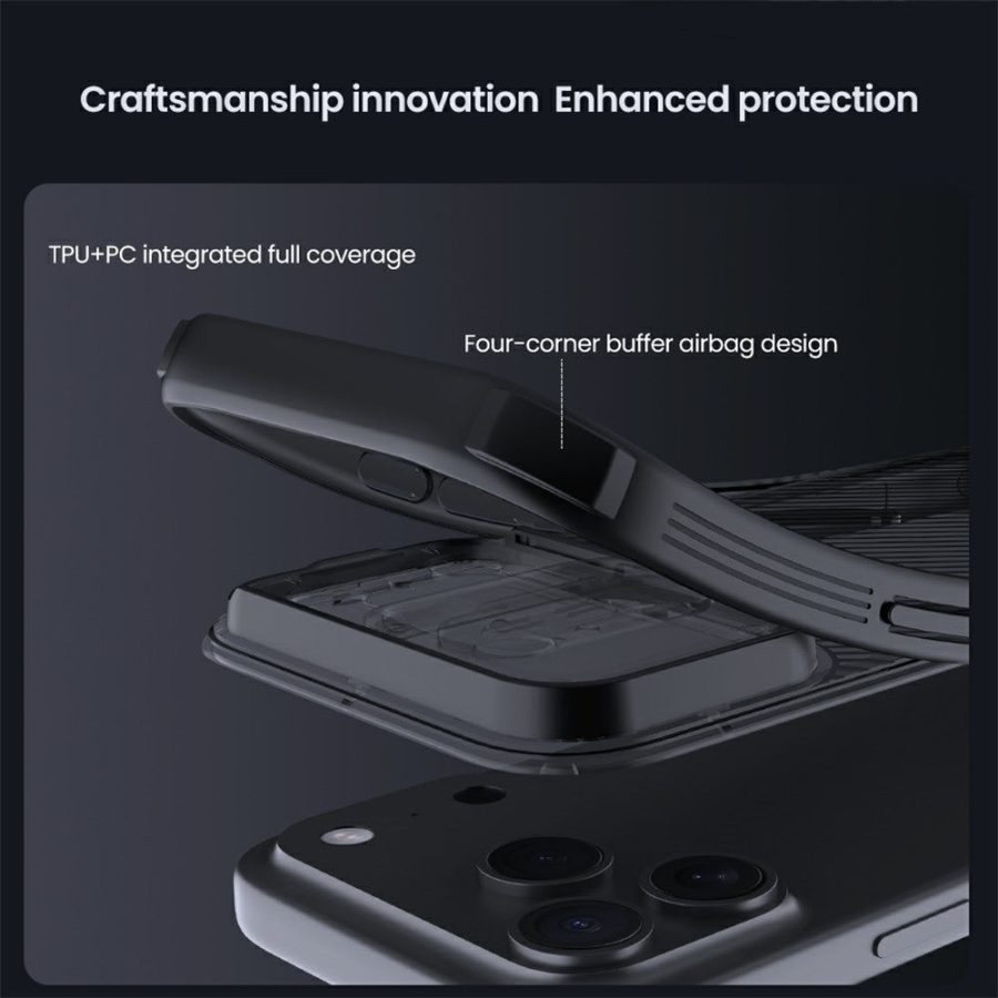 6601180787A-9 NILLKIN Camshield Pro Magnetic Series For iPhone 17 Pro Case TPU - PC Clear Black Phone Cover with Camera Slider