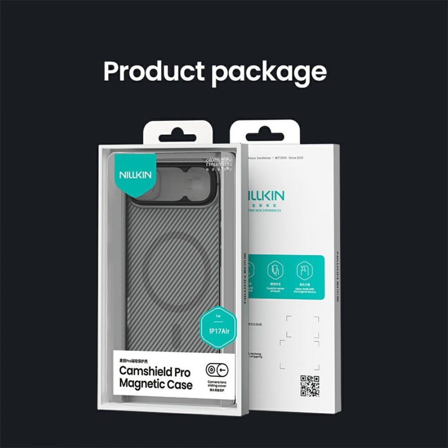 NILLKIN Camshield Pro Magnetic Series For iPhone Air Case TPU - PC Clear Black Phone Cover with Camera Slider