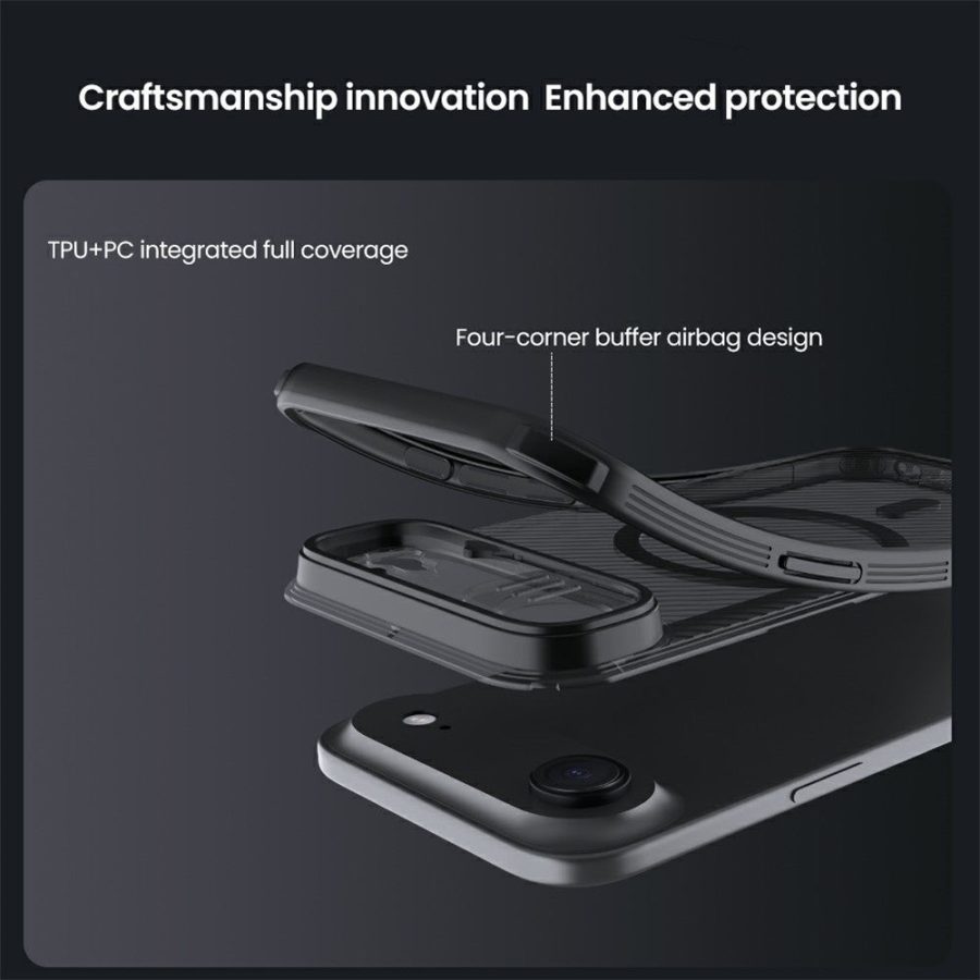 NILLKIN Camshield Pro Magnetic Series For iPhone Air Case TPU - PC Clear Black Phone Cover with Camera Slider