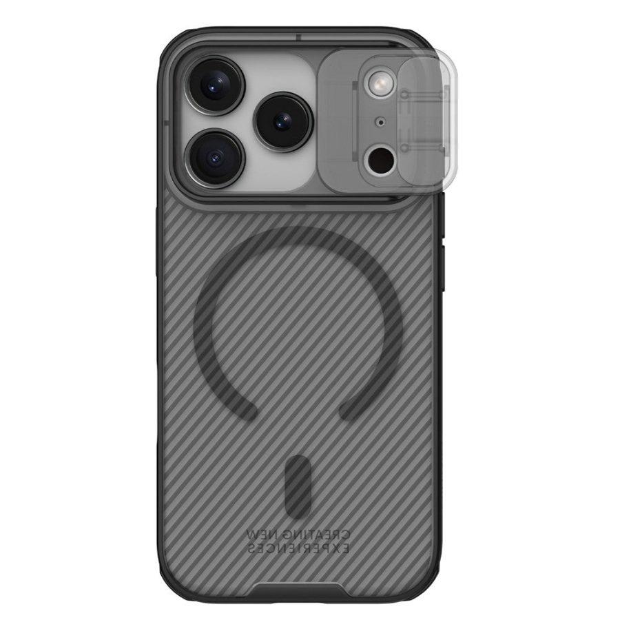 6601180789A-3 NILLKIN Camshield Pro Magnetic Series For iPhone 17 Pro Max Case TPU - PC Clear Black Phone Cover with Camera Slider