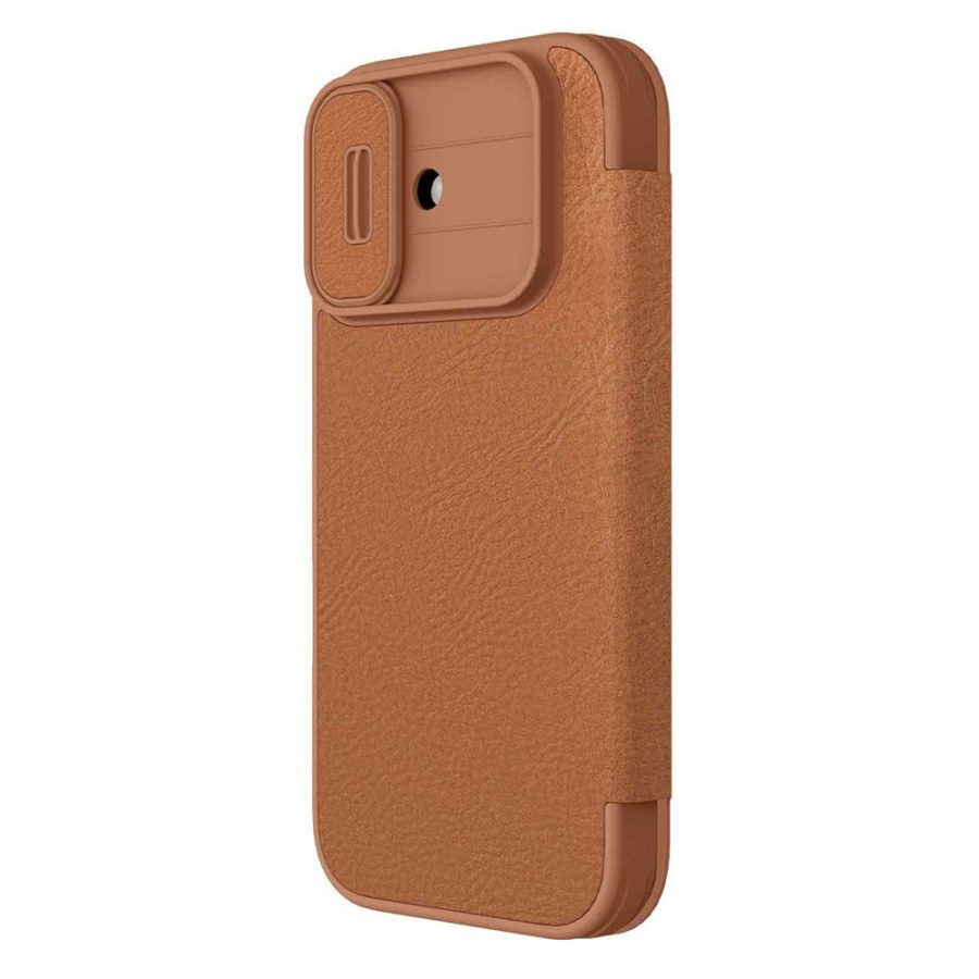 6601181520A-2 NILLKIN Qin Pro Series for iPhone 17 Case with Card Slots Leather Phone Cover