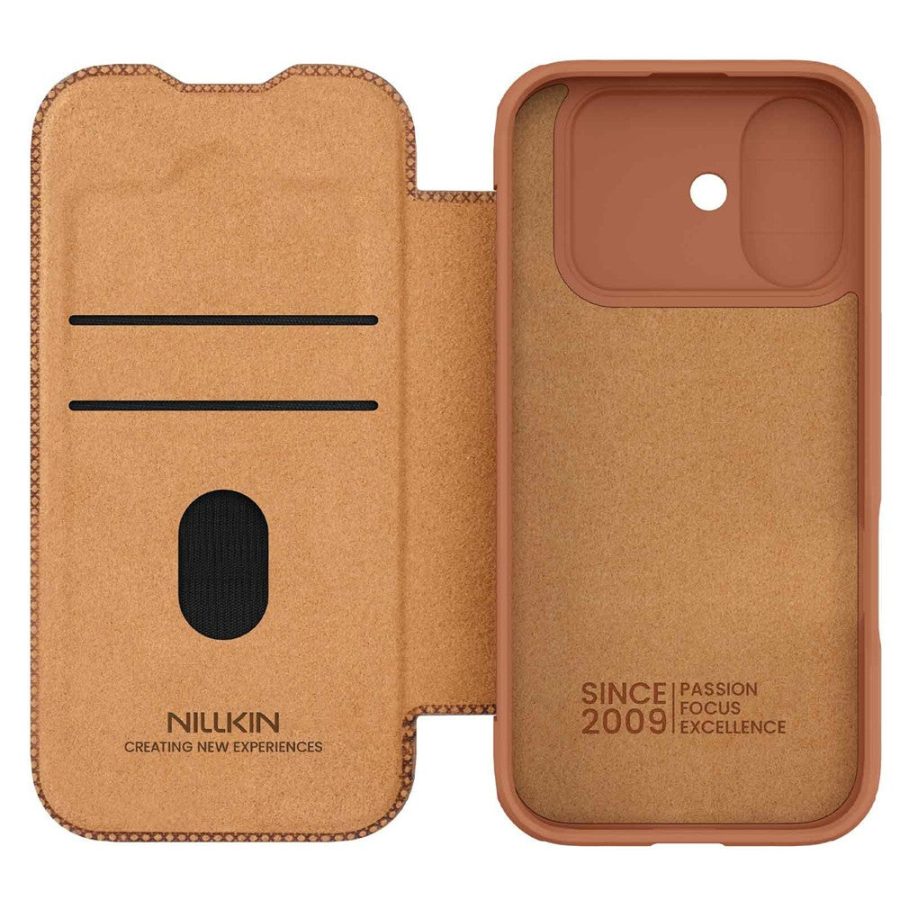 6601181520A-5 NILLKIN Qin Pro Series for iPhone 17 Case with Card Slots Leather Phone Cover