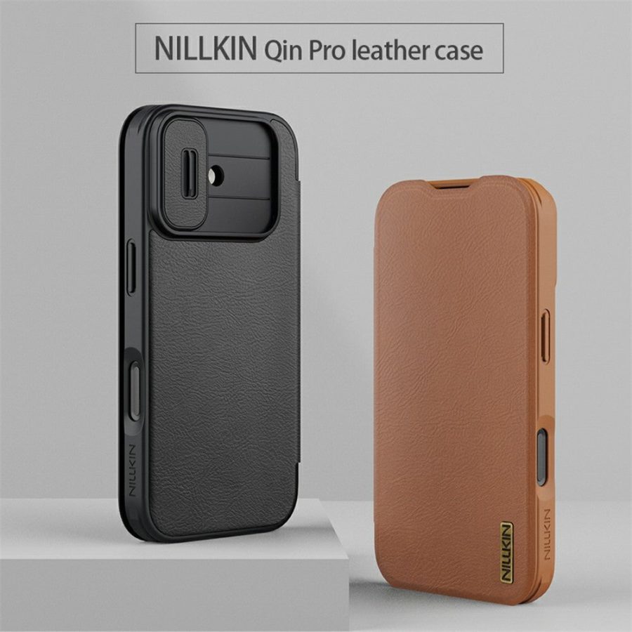 6601181520A-6 NILLKIN Qin Pro Series for iPhone 17 Case with Card Slots Leather Phone Cover