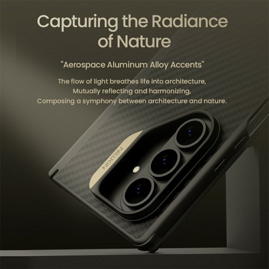 6601181730A-7 NILLKIN For Samsung Galaxy Z Fold7 Case Carbon Fiber Back Shockproof Phone Cover with Magnetic Support