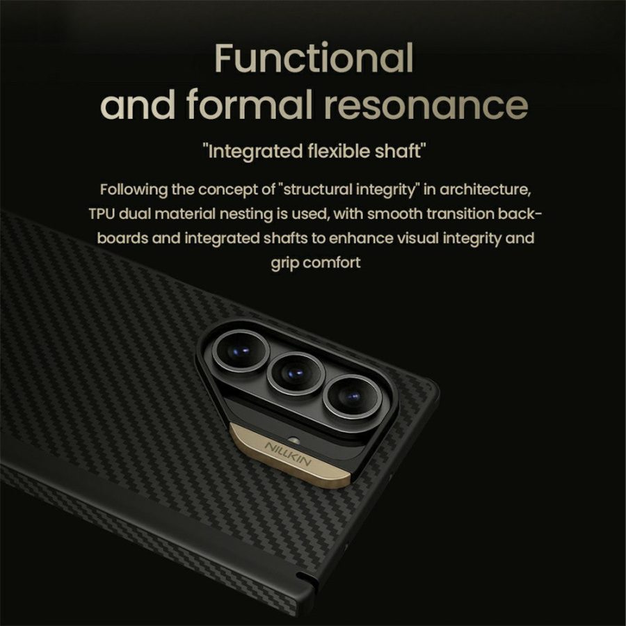 6601181730A-8 NILLKIN For Samsung Galaxy Z Fold7 Case Carbon Fiber Back Shockproof Phone Cover with Magnetic Support