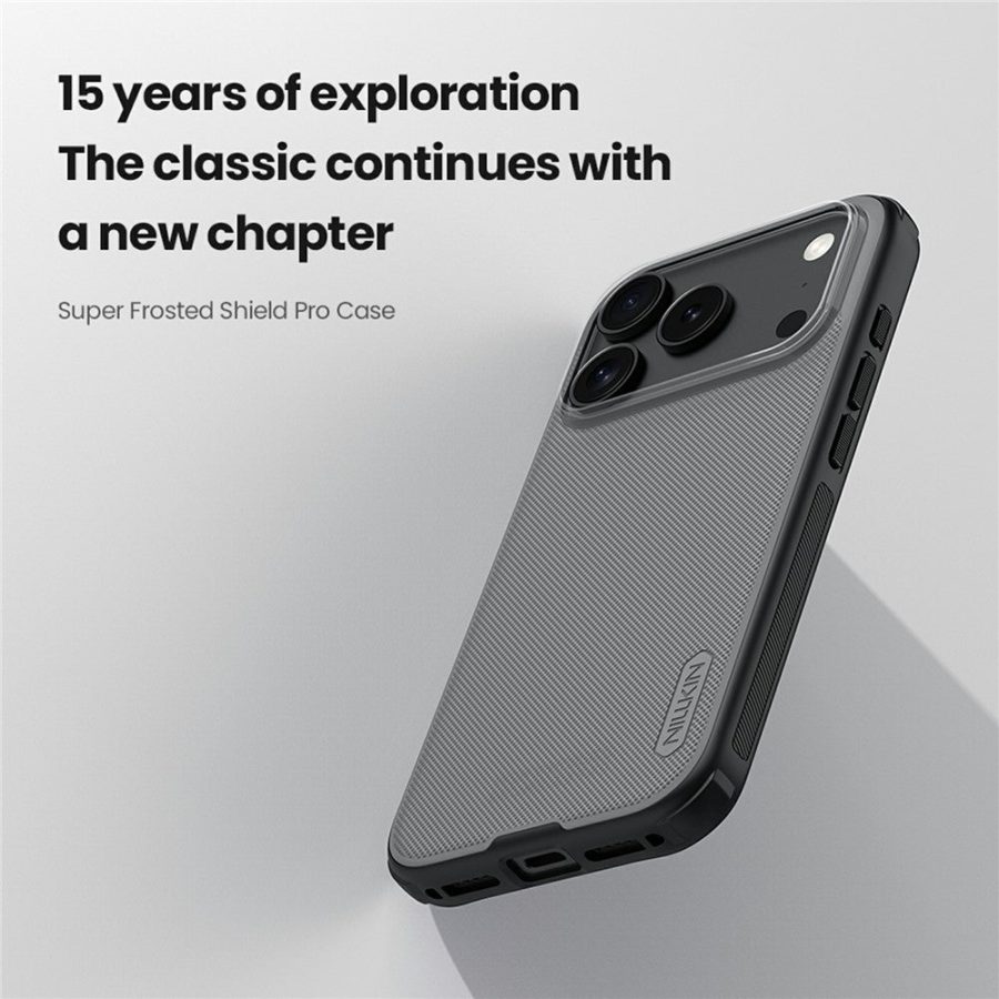 6601181768A-6 NILLKIN Super Frosted Shield Pro For iPhone 17 Pro Case Matte PC - TPU Clear Black Phone Back Cover