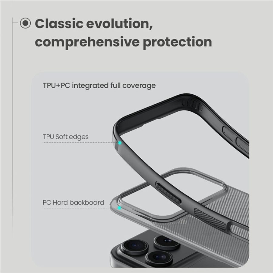 6601181768A-9 NILLKIN Super Frosted Shield Pro For iPhone 17 Pro Case Matte PC - TPU Clear Black Phone Back Cover
