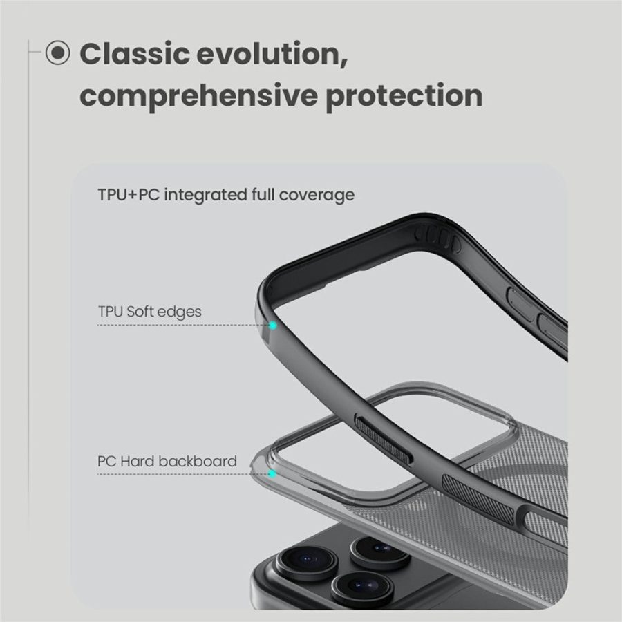 6601181769A-8 NILLKIN Super Frosted Shield Pro for iPhone 17 Pro Magnetic Case Matte PC - TPU Clear Black Phone Back Cover