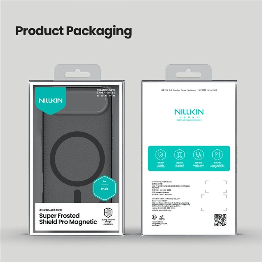 NILLKIN Super Frosted Shield Pro for iPhone Air Magnetic Case Matte PC - TPU Clear Black Phone Back Cover