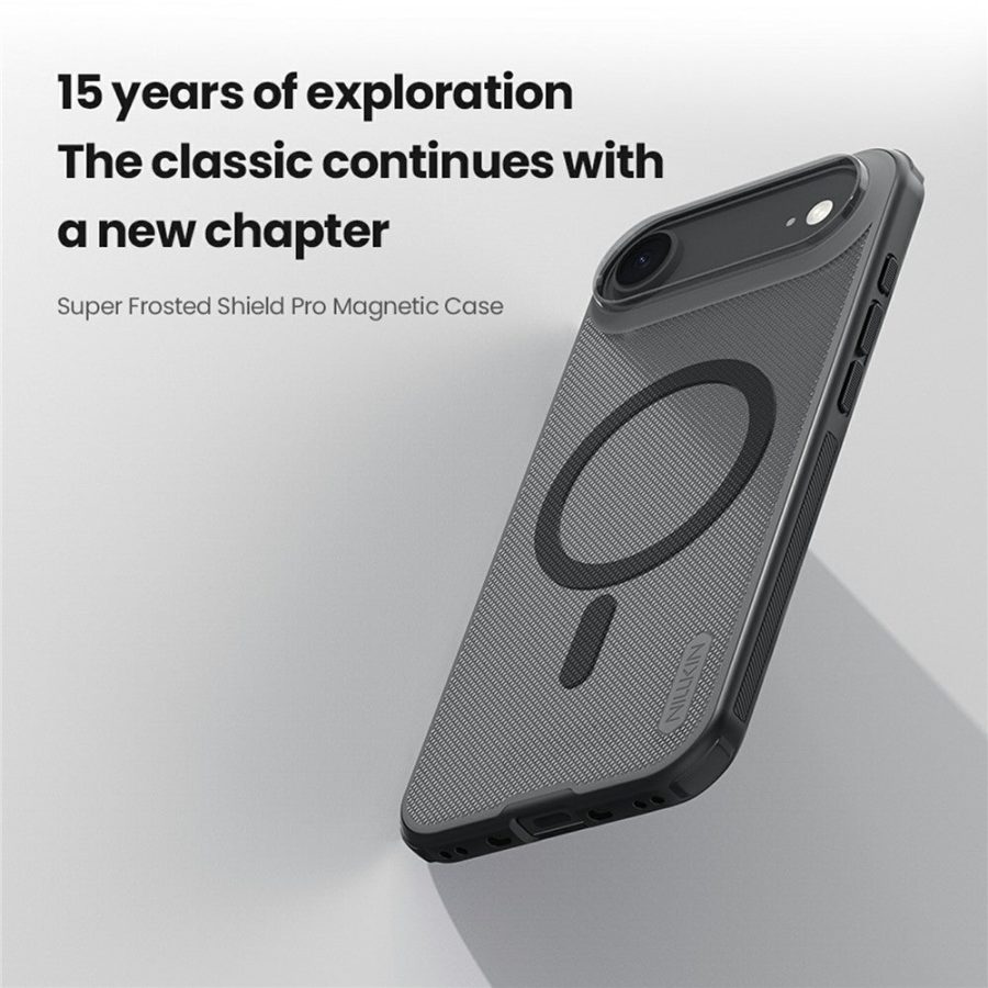 NILLKIN Super Frosted Shield Pro for iPhone Air Magnetic Case Matte PC - TPU Clear Black Phone Back Cover