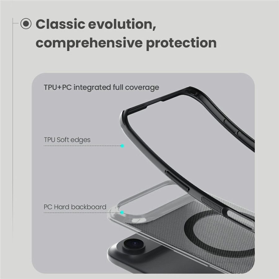 NILLKIN Super Frosted Shield Pro for iPhone Air Magnetic Case Matte PC - TPU Clear Black Phone Back Cover