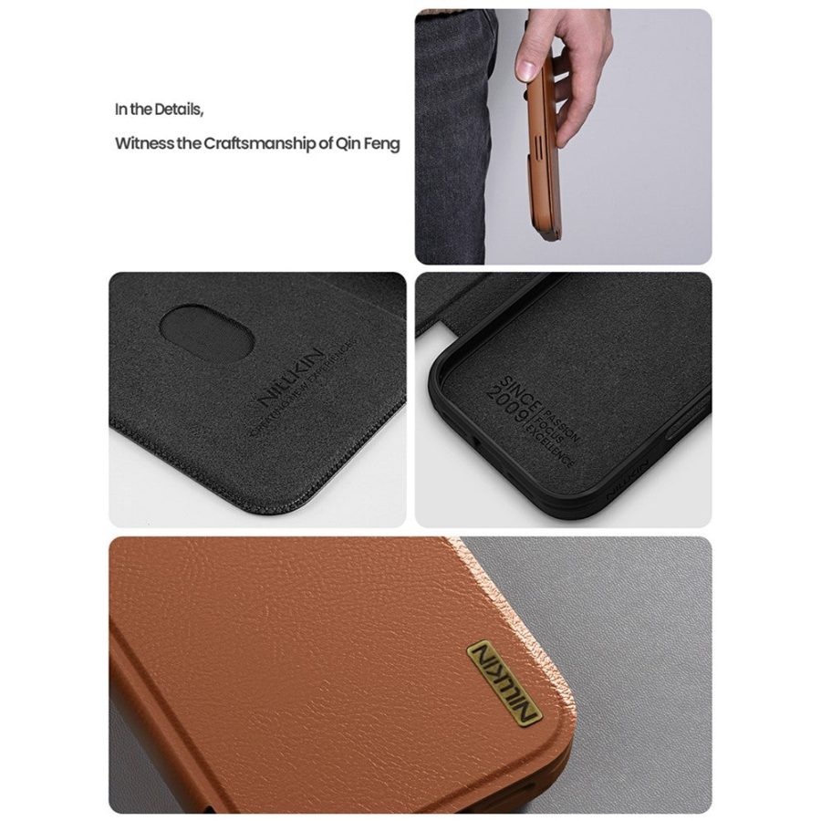 6601183112A-11 NILLKIN Qin Pro Series for iPhone Air Case with Card Slots Leather Phone Cover