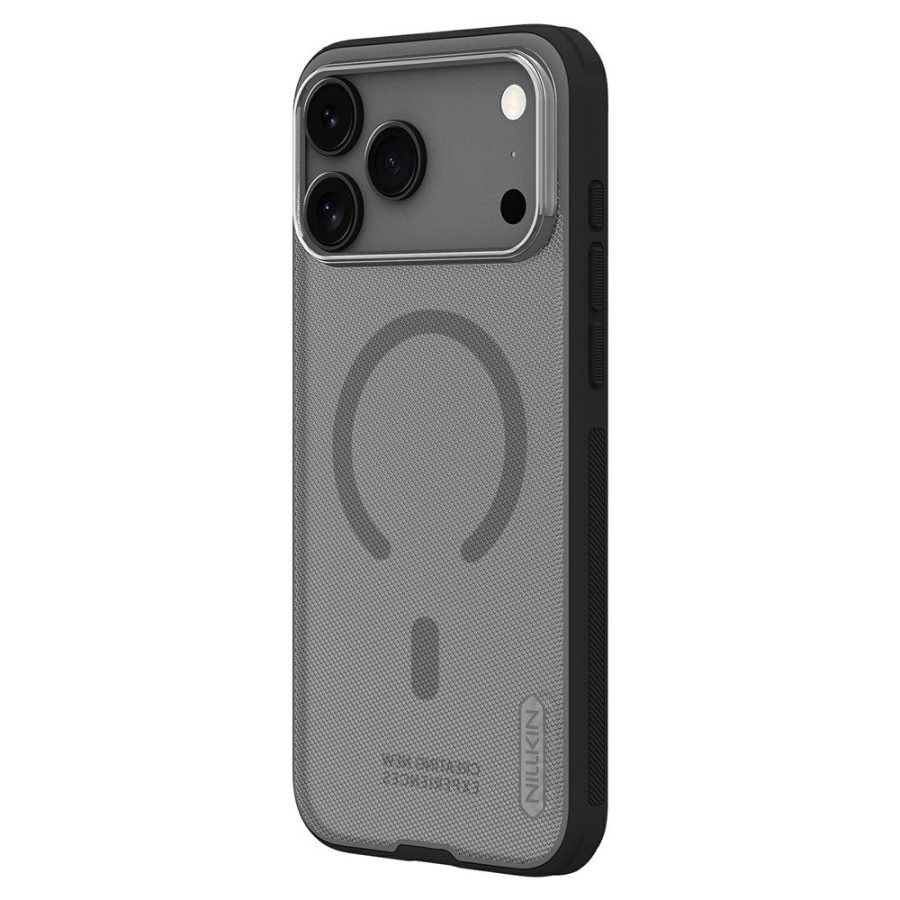 6601183286A-1 NILLKIN Super Frosted Shield Pro for iPhone 17 Pro Max Magnetic Case Matte PC - TPU Clear Black Phone Back Cover