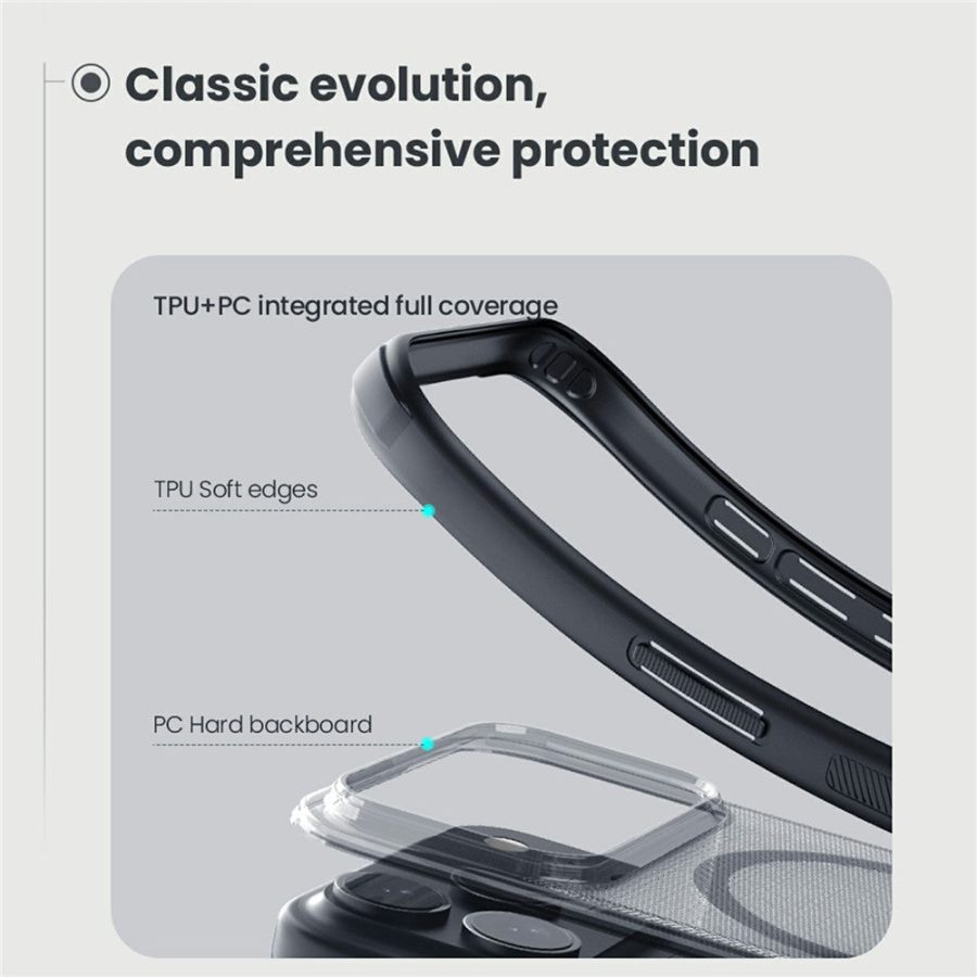 6601183286A-9 NILLKIN Super Frosted Shield Pro for iPhone 17 Pro Max Magnetic Case Matte PC - TPU Clear Black Phone Back Cover