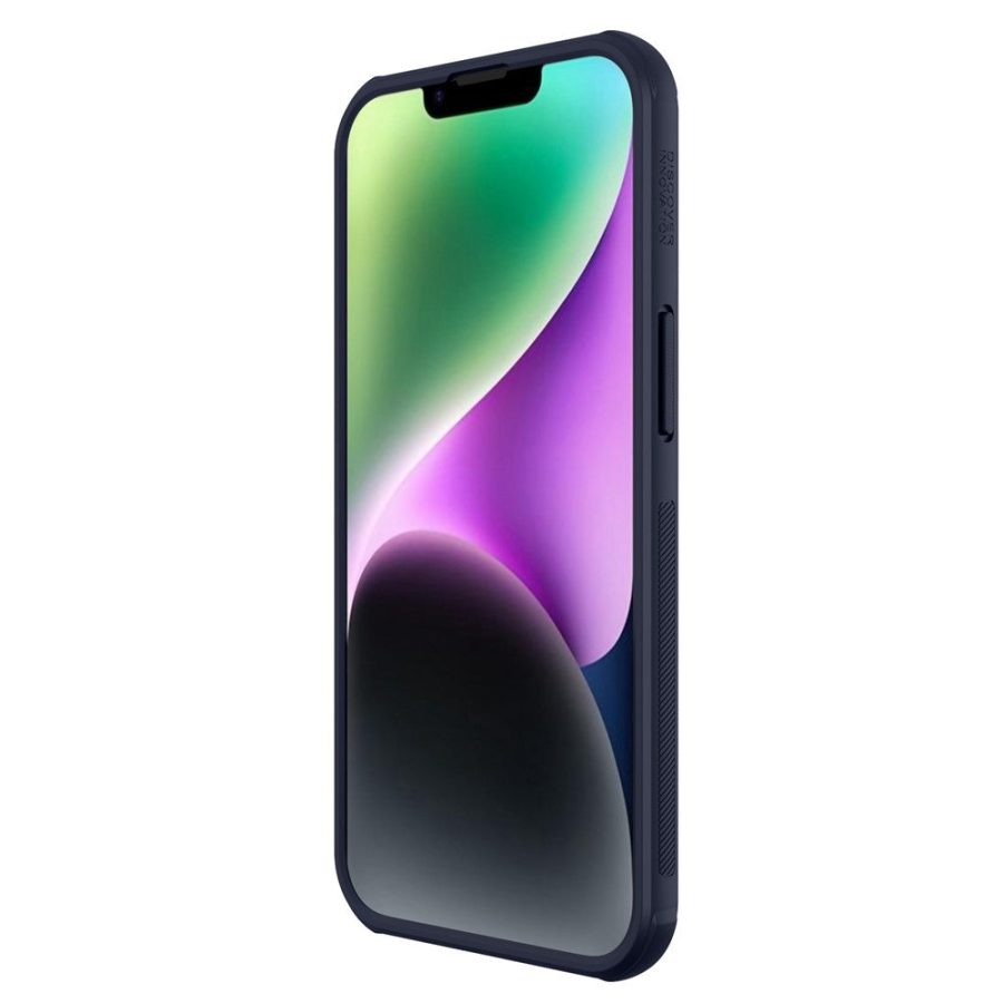 NILLKIN Super Frosted Shield Pro Phone Case for iPhone 14 Plus Anti-scratch Matte Hard PC Phone Cover (Hollow-out Design for Logo)