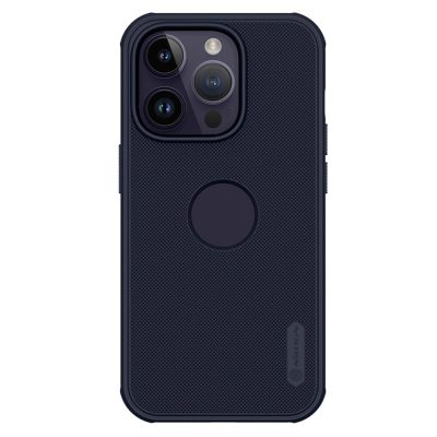 660118422C-1 NILLKIN Super Frosted Shield Pro Protective Phone Case for iPhone 14 Pro Hard PC Matte Anti-drop Phone Cover (Hollow-out Design for Logo)