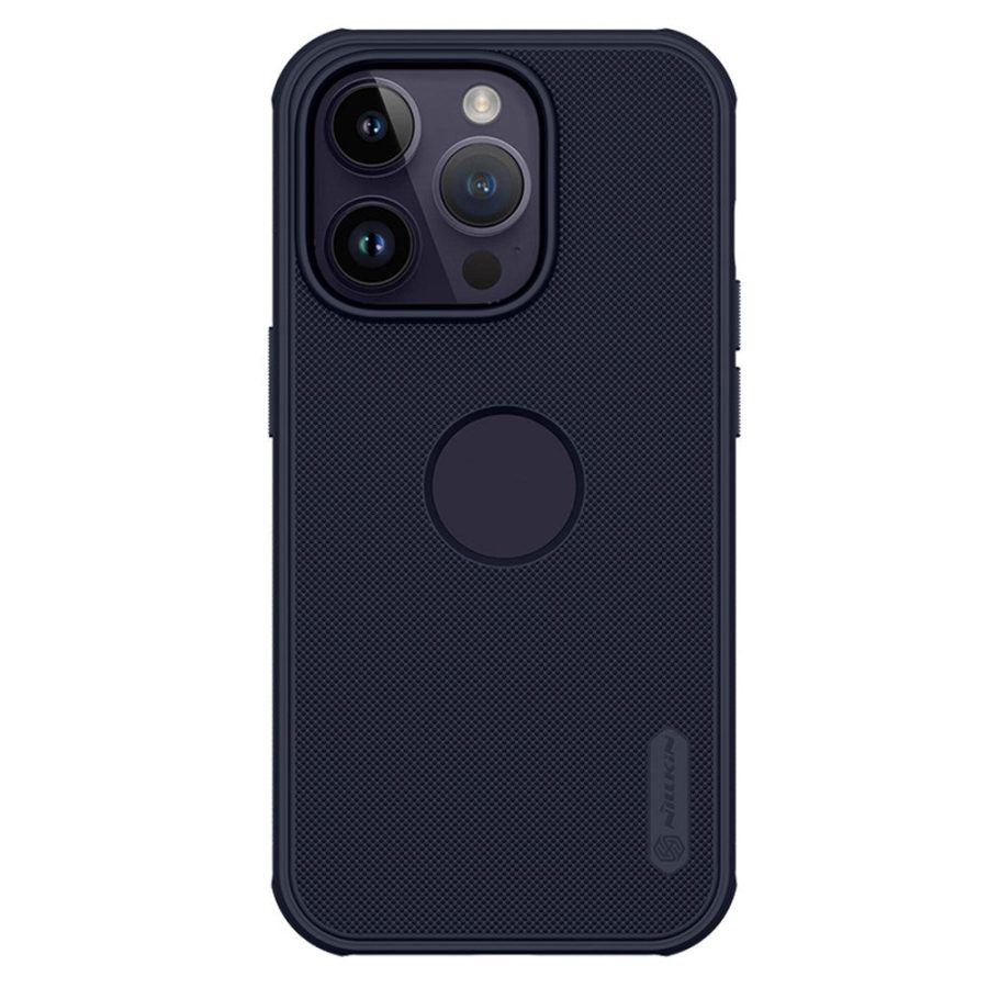 660118422C-1 NILLKIN Super Frosted Shield Pro Protective Phone Case for iPhone 14 Pro Hard PC Matte Anti-drop Phone Cover (Hollow-out Design for Logo)