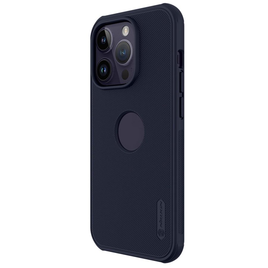 660118422C-2 NILLKIN Super Frosted Shield Pro Protective Phone Case for iPhone 14 Pro Hard PC Matte Anti-drop Phone Cover (Hollow-out Design for Logo)