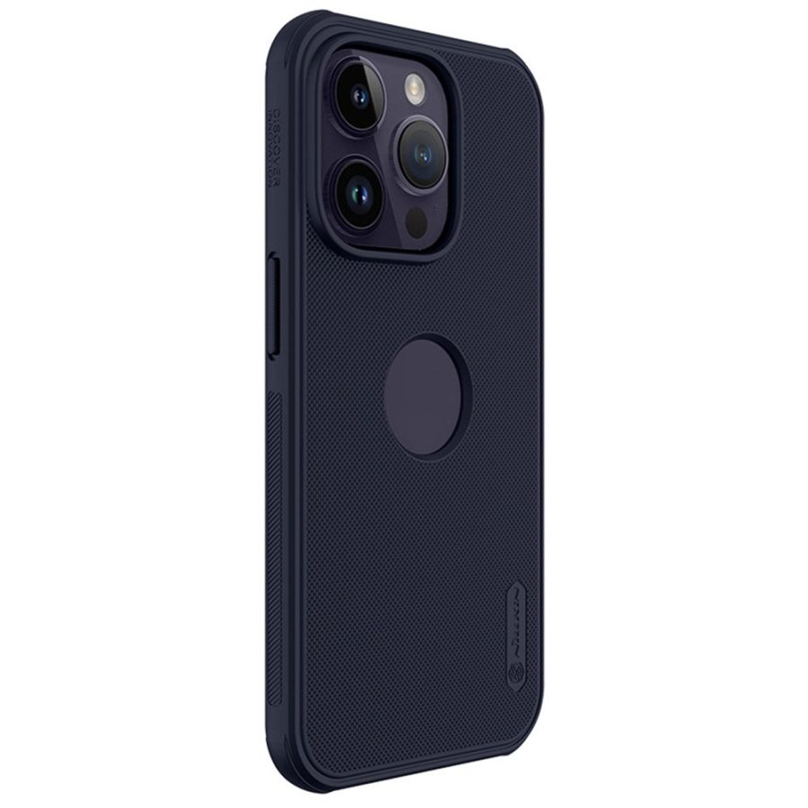 660118422C-3 NILLKIN Super Frosted Shield Pro Protective Phone Case for iPhone 14 Pro Hard PC Matte Anti-drop Phone Cover (Hollow-out Design for Logo)