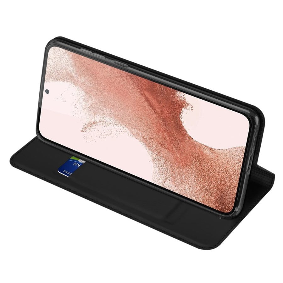 660118496A-3 DUX DUCIS Skin Pro Series for Samsung Galaxy S23 PU Leather Card Holder Case Anti-scratch Foldable Stand Phone Cover