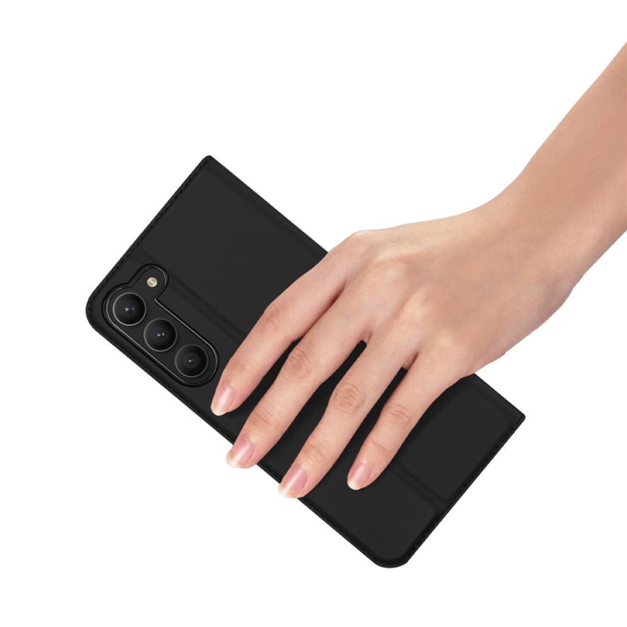 660118496A-5 DUX DUCIS Skin Pro Series for Samsung Galaxy S23 PU Leather Card Holder Case Anti-scratch Foldable Stand Phone Cover