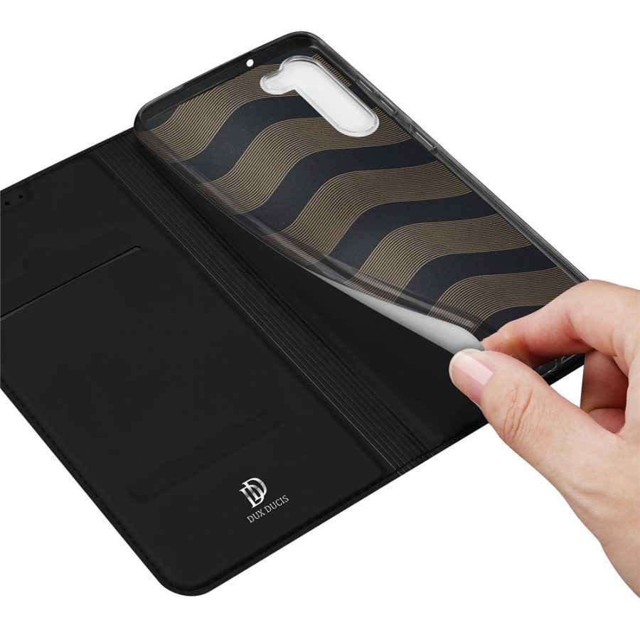 660118496A-6 DUX DUCIS Skin Pro Series for Samsung Galaxy S23 PU Leather Card Holder Case Anti-scratch Foldable Stand Phone Cover