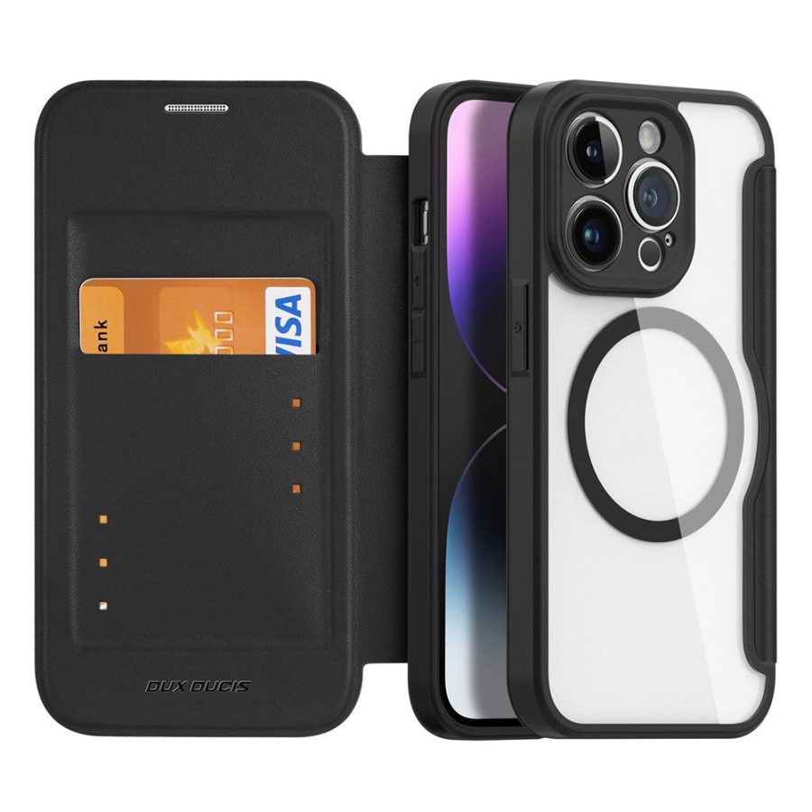 660118896A-2 DUX DUCIS Skin X Pro Series For iPhone 14 Pro Leather Case Flip Cover Compatible with MagSafe