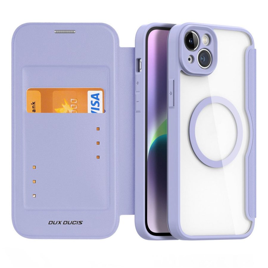 660118899C-2 DUX DUCIS Skin X Pro Series For iPhone 14 Plus Leather Case Flip Cover Compatible with MagSafe