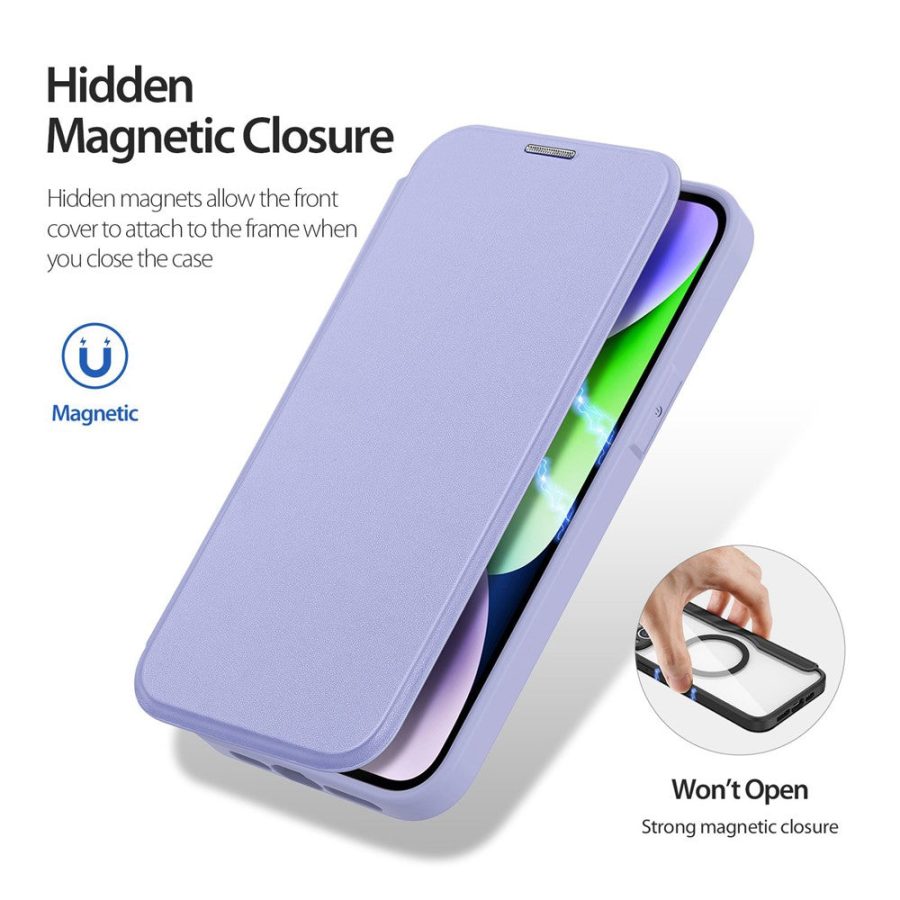660118899C-7 DUX DUCIS Skin X Pro Series For iPhone 14 Plus Leather Case Flip Cover Compatible with MagSafe