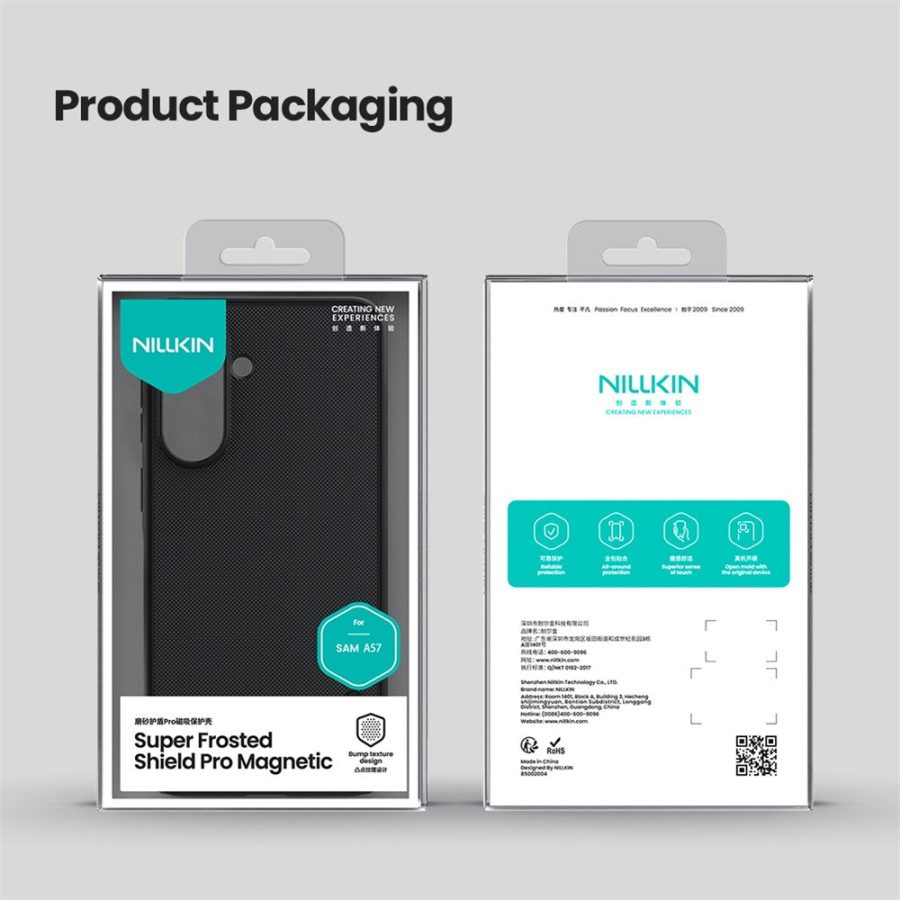 6601195103A-10 NILLKIN Super Frosted Shield Pro for Samsung Galaxy A57 Magnetic Case PC - TPU Clear Black Phone Cover