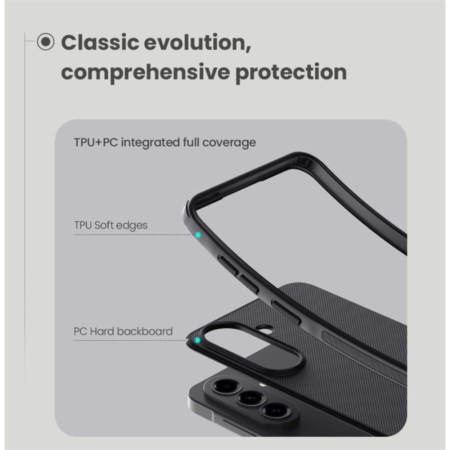 6601195103A-9 NILLKIN Super Frosted Shield Pro for Samsung Galaxy A57 Magnetic Case PC - TPU Clear Black Phone Cover