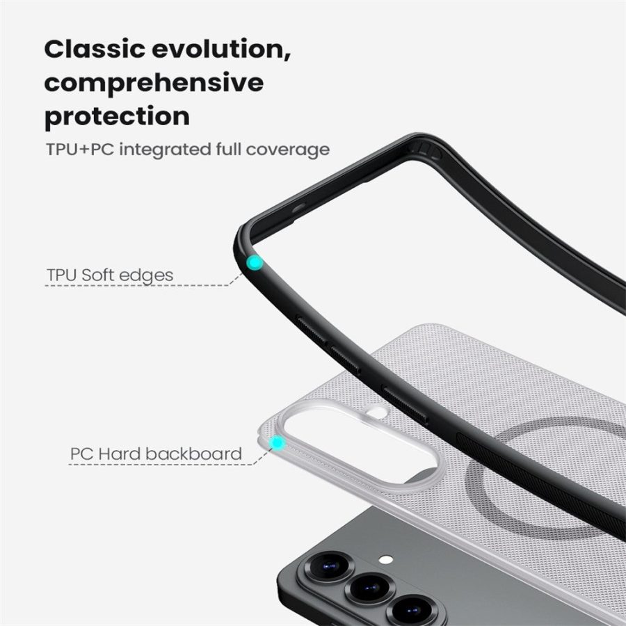 6601197070A-9 NILLKIN Super Frosted Shield Pro for Samsung Galaxy S26+ Magnetic Case Matte PC - TPU Clear Black Phone Back Cover