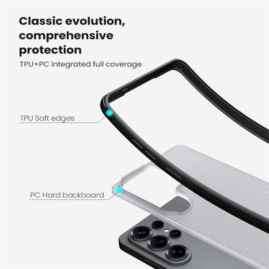 NILLKIN Super Frosted Shield Pro For Samsung Galaxy S26 Ultra Case Matte PC - TPU Clear Black Phone Back Cover
