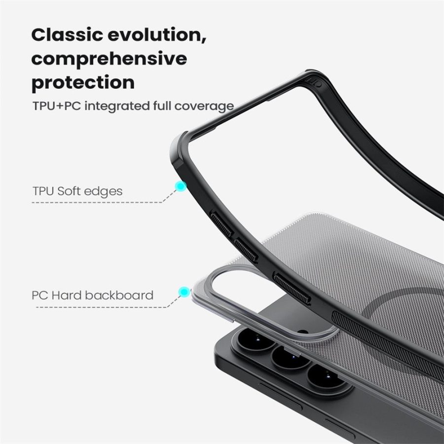 NILLKIN Super Frosted Shield Pro for Samsung Galaxy S26 Magnetic Case Matte PC - TPU Clear Black Phone Back Cover