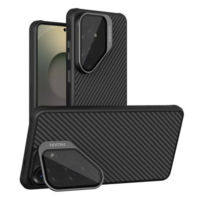 NILLKIN For Samsung Galaxy S26 Ultra Magnetic Case TPU - Aramid Fiber Lens Cover Kickstand Phone Cover
