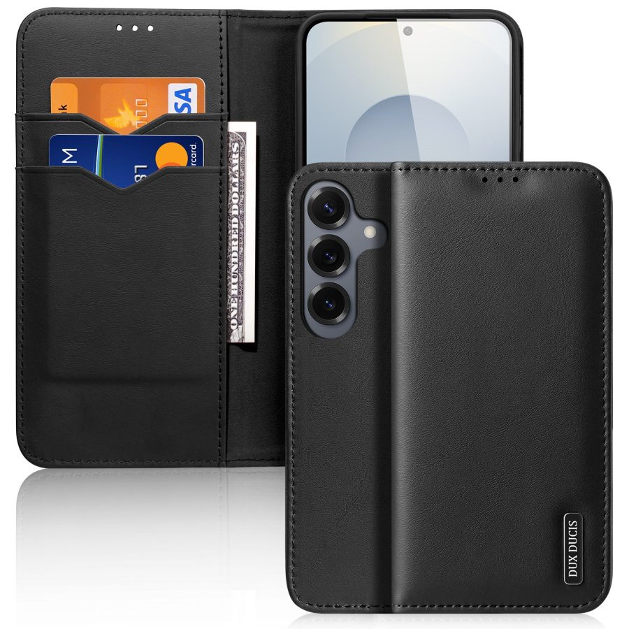 DUX DUCIS For Samsung Galaxy S26 Case Hivo Series Cowhide Leather RFID Blocking Wallet Stand Flip Phone Cover