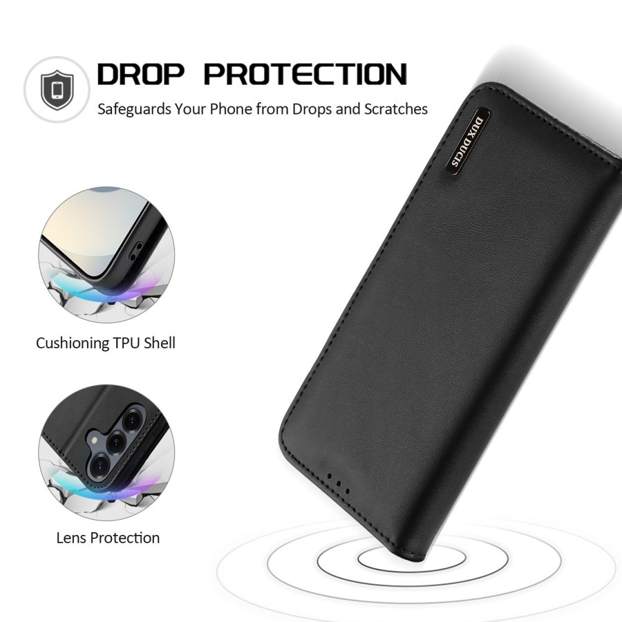 DUX DUCIS For Samsung Galaxy S26 Case Hivo Series Cowhide Leather RFID Blocking Wallet Stand Flip Phone Cover