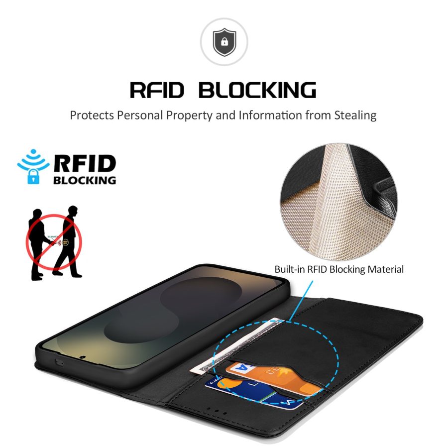 6601199653A-3 DUX DUCIS For Samsung Galaxy S26 Ultra Case Hivo Series Split Leather RFID Blocking Wallet Stand Flip Phone Cover (Non-magnetic)