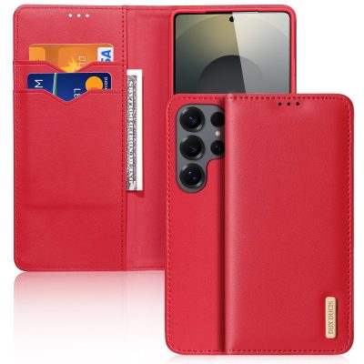6601199653C-1 DUX DUCIS For Samsung Galaxy S26 Ultra Case Hivo Series Split Leather RFID Blocking Wallet Stand Flip Phone Cover (Non-magnetic)