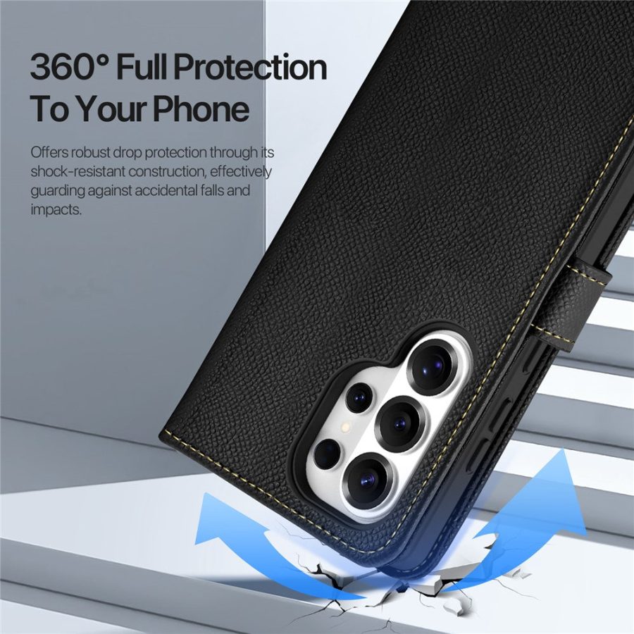 6601200093A-10 DUX DUCIS Lawa Series For Samsung Galaxy S26 Ultra Case Detachable Magnetic Cowhide Leather Cover Zipper Wallet