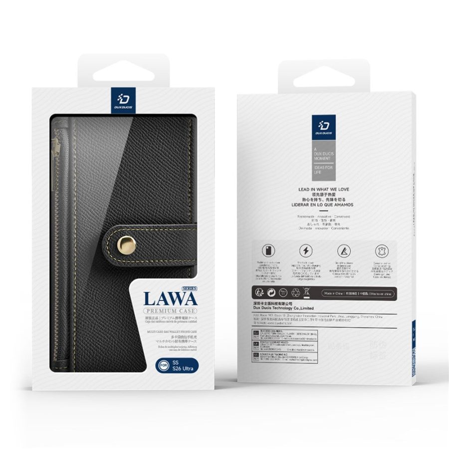 6601200093A-13 DUX DUCIS Lawa Series For Samsung Galaxy S26 Ultra Case Detachable Magnetic Cowhide Leather Cover Zipper Wallet