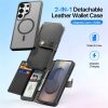 6601200093A-3 DUX DUCIS Lawa Series For Samsung Galaxy S26 Ultra Case Detachable Magnetic Cowhide Leather Cover Zipper Wallet