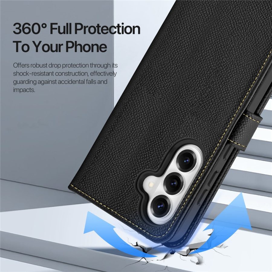 6601200094A-10 DUX DUCIS For Samsung Galaxy S26 Case Lawa Series Detachable Magnetic Cowhide Leather Cover Zipper Wallet