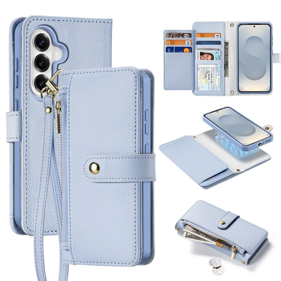 6601200094C-1 DUX DUCIS For Samsung Galaxy S26 Case Lawa Series Detachable Magnetic Cowhide Leather Cover Zipper Wallet